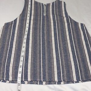 Paper Crane Linen Striped Sleeveless Top Small